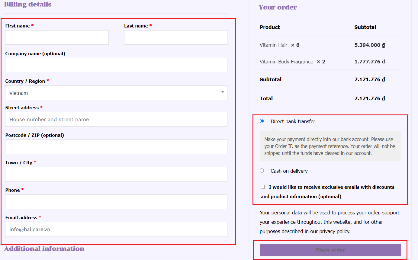 STEP 4: COMPLETE DELIVERY INFORMATION STEP 5: CHOOSE PAYMENT METHOD AND PAYMENT